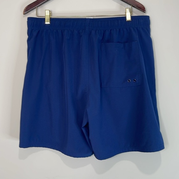 Roots Mens Graphic Logo Swim Shorts Navy Blue Mesh Lined Pockets Draw String L - Picture 8 of 13